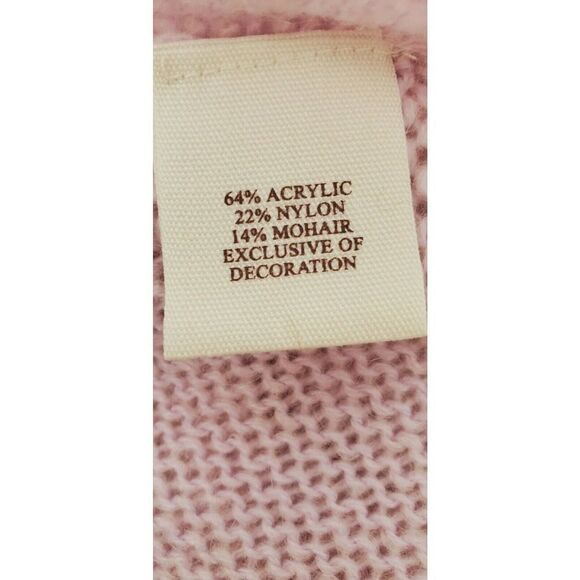 Rebecca Moses Mohair Blend Tie Waist Cardigan Cap Sleeve Fringe Lavender Large - Picture 5 of 5